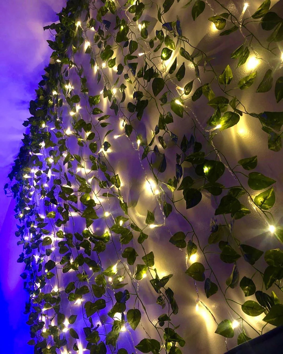 LED olive green fake leaf/Vine string lights