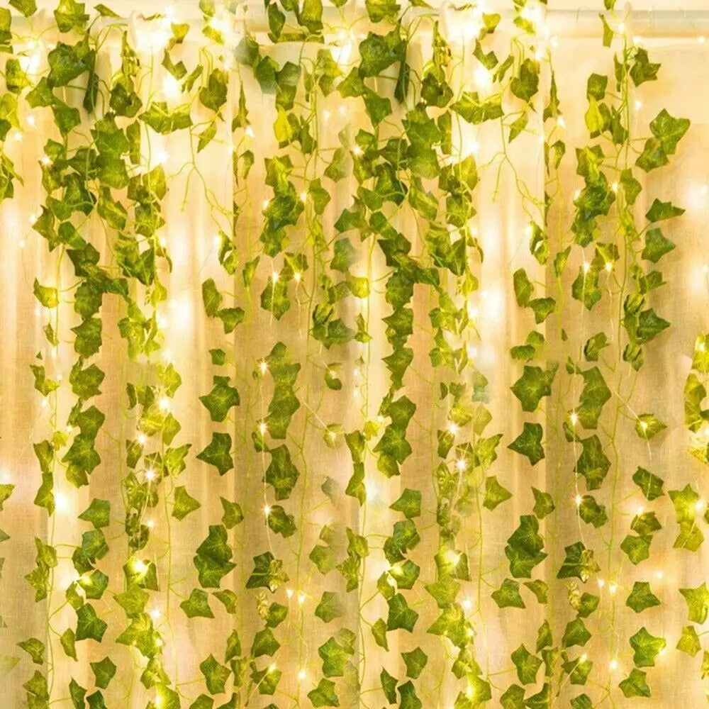 LED olive green fake leaf/Vine string lights